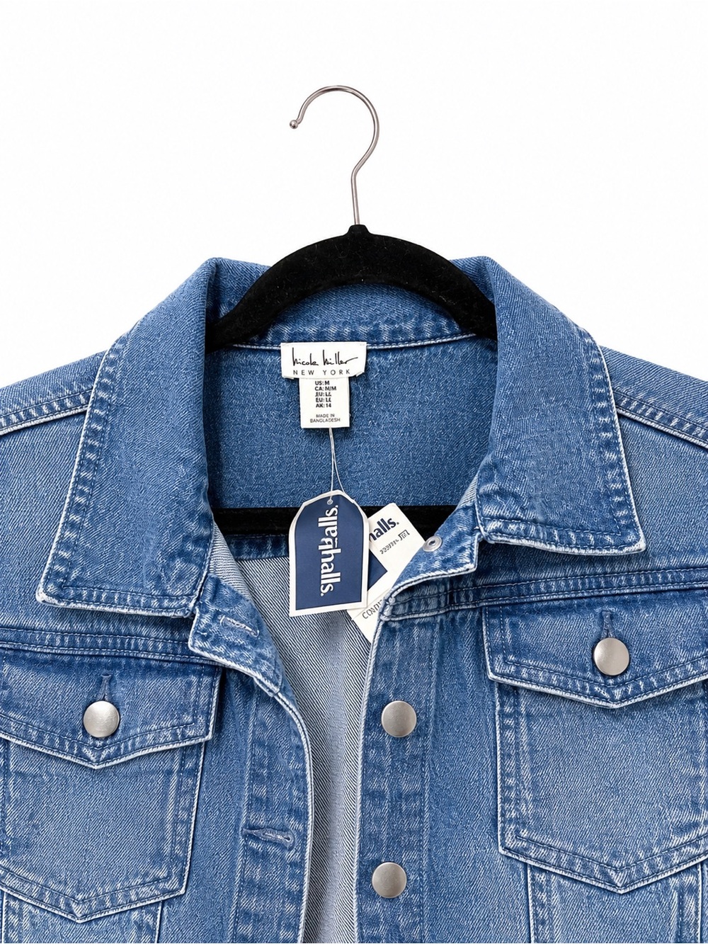 NWT Nicole Miller New York Cropped Denim Jacket Medium - Picture 4 of 5